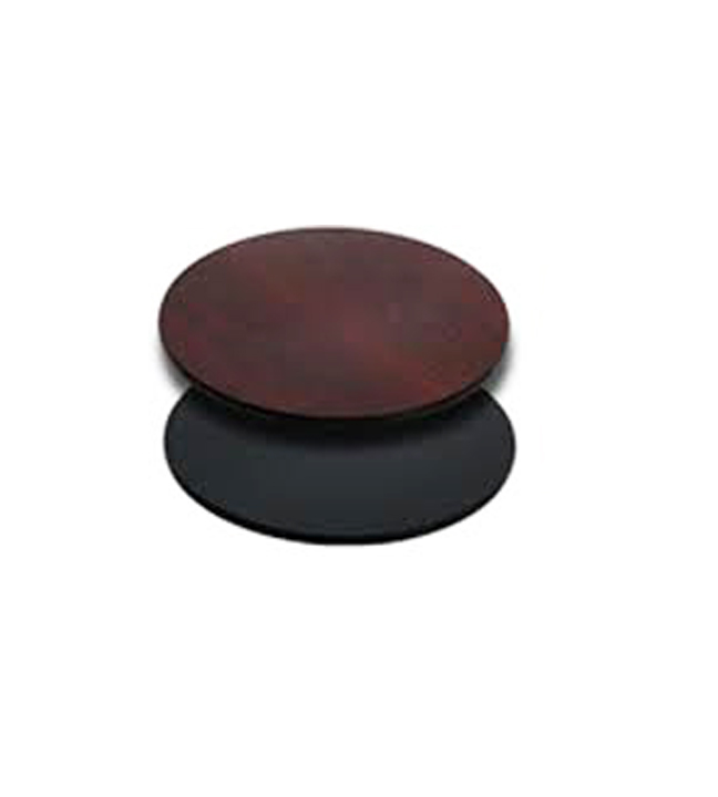 Round Reversible Table Top Mahogany/Black 36" Dia.